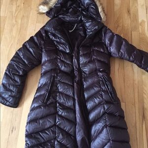 Dark purple puffer coat /jacket medium
